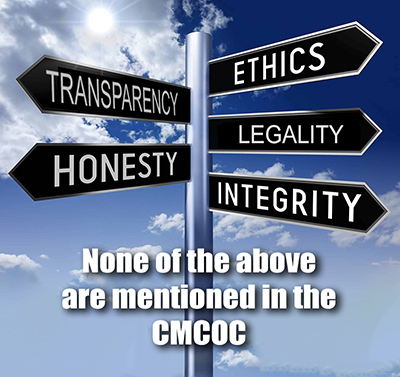 The Shoalhaven Bushwalkers committee Members Code of Conduct has no ethics, no transparency, no honesty, no legality and no integrity