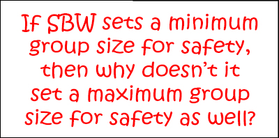 Isn't maximum group size as important for safety as minimum group size for Shoalhaven Bushwalkers?