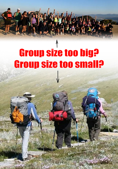 Isn't maximum group size as important for safety as minimum group size for Shoalhaven Bushwalkers?