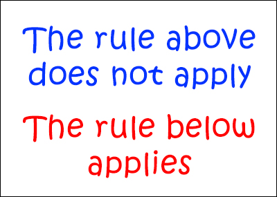 The rule above does not apply